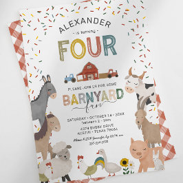 Convite de Aniversário de 4 anos da Petting Zoo