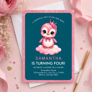 Convite de Aniversário de 4 anos da Princesa Flami