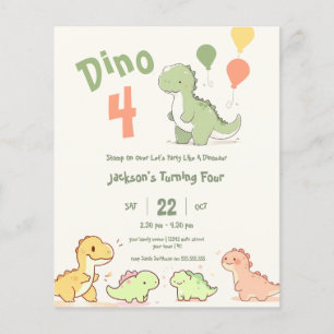 Convite de Aniversário de 4 Anos do Orçamento Dino