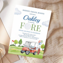 Convite de Aniversário de 4 anos Golf Fore
