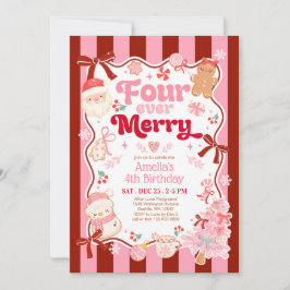 Convite de Aniversário de 4 anos Natal Four Ever M