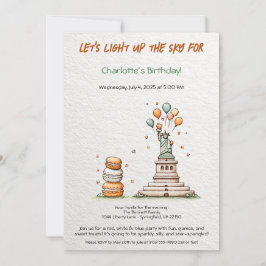 Convite de Aniversário de 4 de Julho – Cute Libert