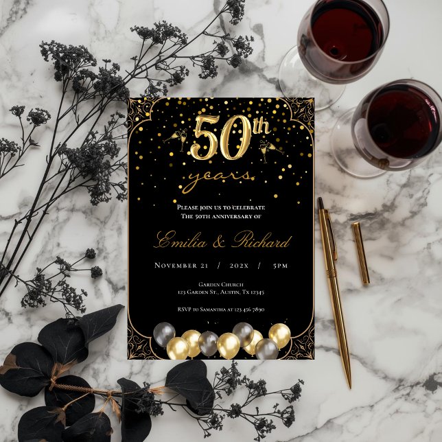 convite de aniversário de 50 anos (Criador carregado)