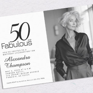Convite de Aniversário de 50 anos 50 e Fabuloso