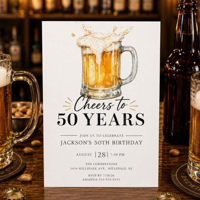 Convite de Aniversário de 50 Anos Cheers (Criador carregado)