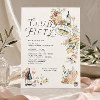 Convite de Aniversário de 50 anos Club Fifty Garde