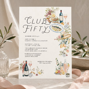 Convite de Aniversário de 50 anos Club Fifty Garde