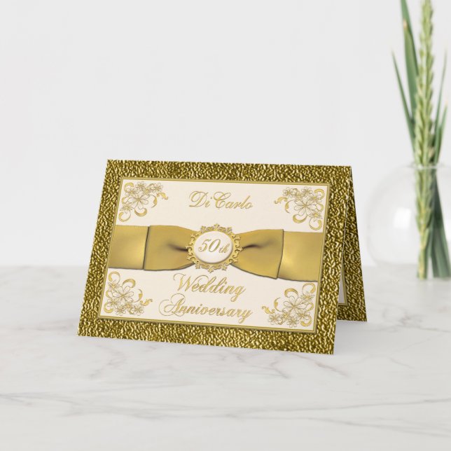 CONVITE DE ANIVERSÁRIO DE 50 ANOS COM FITAS FLORAI (Frente)