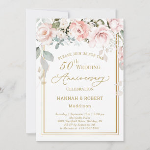 Convite de Aniversário de 50 Anos de Casamento com