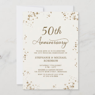 Convite de Aniversário de 50 Anos de Casamento Con