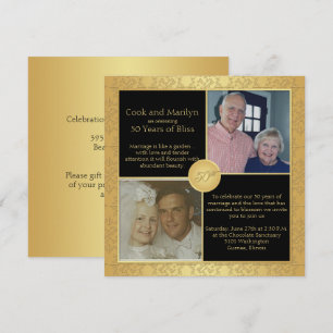 Convite de Aniversário de 50 Anos de Casamento Ele