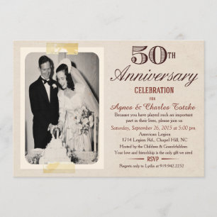 Convite de Aniversário de 50 Anos de Casamento - F