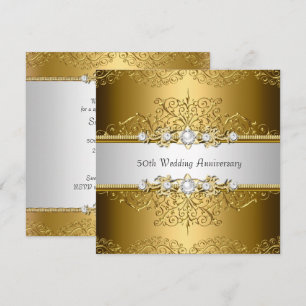 Convite de Aniversário de 50 Anos de Casamento Flo