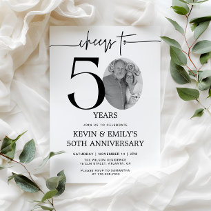 Convite de Aniversário de 50 anos de Foto Simples