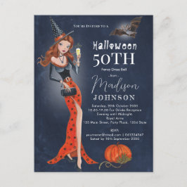 Convite de Aniversário de 50 anos de Halloween Pos