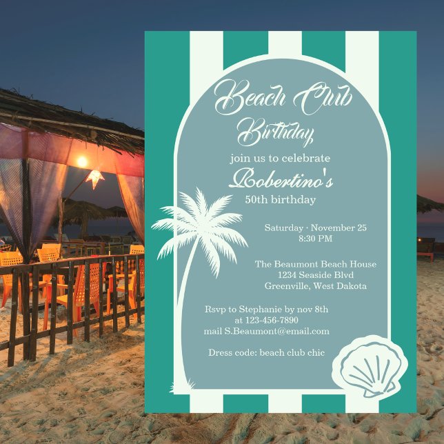 Convite de Aniversário de 50 anos do Chic Coastal  (Criador carregado)