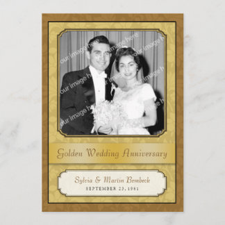 Convite de Aniversário de 50 anos do Leafy Golden