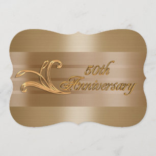 convite de aniversário de 50 anos elegante dourado