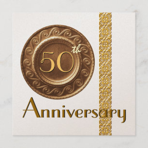 Convite de Aniversário de 50 anos em Papel Metálic