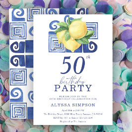 Convite de Aniversário de 50 anos Estilo Limão Med
