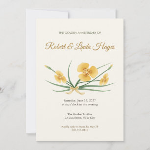 Convite de Aniversário de 50 anos Flor de Tigre Do
