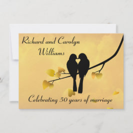 Convite de Aniversário de 50 anos Love Birds