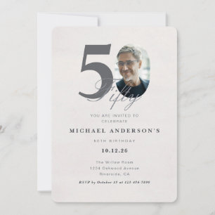 Convite de Aniversário de 50 Anos Minimalista