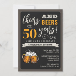 Convite de Aniversário de 50 anos Modernos Cheers