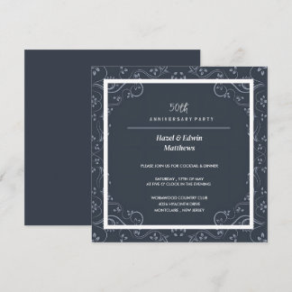 Convite de Aniversário de 50 Anos Ornamentado