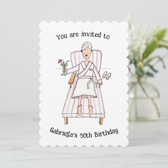 Convite de Aniversário de 50 anos ou qualquer idad (Em pé/Frente)