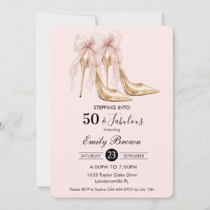 Convite de Aniversário de 50 anos Salto Alto Moda