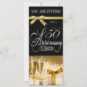 Convite de Aniversário de 50 Anos Sofisticado