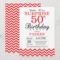 Convite de Aniversário de 50 anos Surpresa Chevron