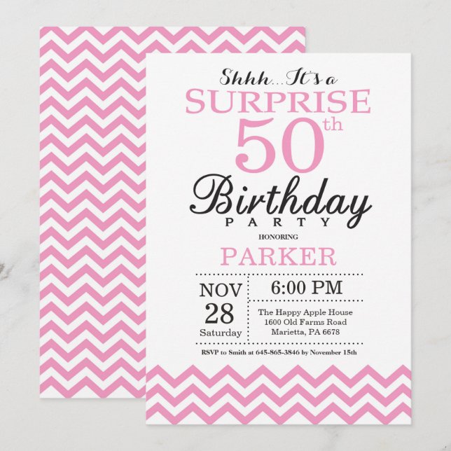 Convite de Aniversário de 50 anos Surpresa com Che (Frente/Verso)