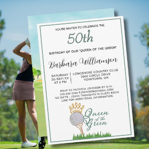 Convite de Aniversário de 50 anos Tema Golfista Se