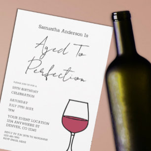 Convite de Aniversário de 50 anos Vinho Envelhecid