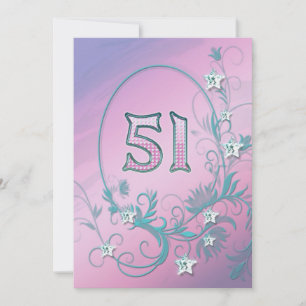 Convite de aniversário de 51 anos