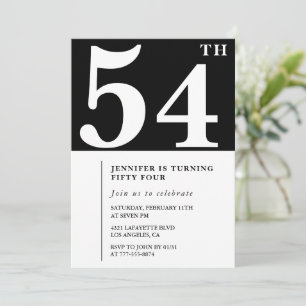 Convite de aniversário de 54 anos feminino Elegant