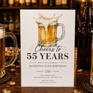 Convite de Aniversário de 55 Anos Cheers