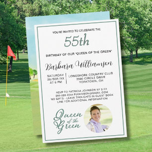 Convite de Aniversário de 55 Anos Tema Golfista Se