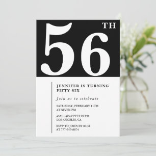 Convite de aniversário de 56 anos feminino Elegant