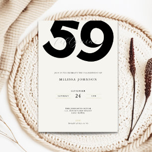Convite de Aniversário de 59 anos Minimalista - Ti