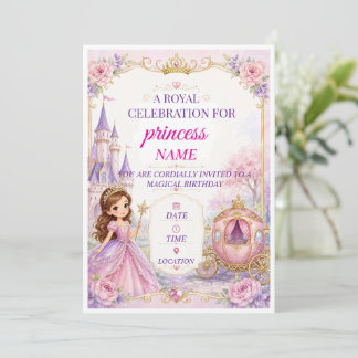 Convite de Aniversário de 5 anos da Princesa Mágic