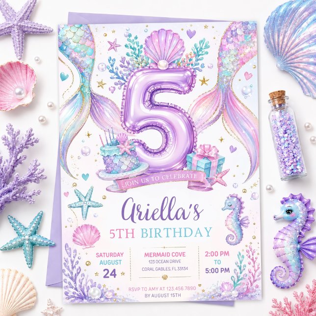 Convite de Aniversário de 5 anos da Sereia Editáve (Criador carregado)