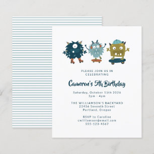 Convite de Aniversário de 5 anos dos Monstros de S