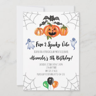 Convite de Aniversário de 5 anos Five is a Spooky