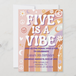 Convite de Aniversário de 5 anos Five is a Vibe