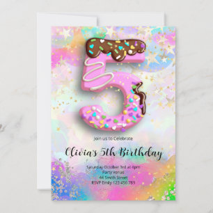 Convite de Aniversário de 5 Anos para Meninas