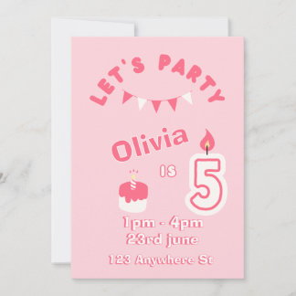 Convite de Aniversário de 5 anos Sparkle & Fun