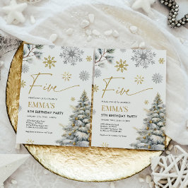 Convite de aniversário de 5, cinco de inverno